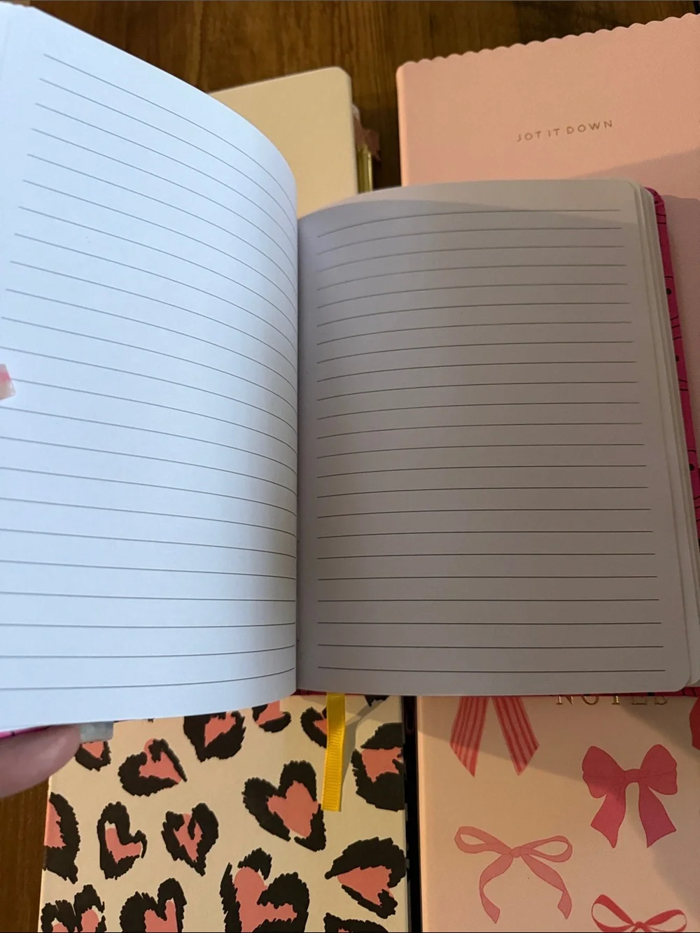 Pink & White Notebook Bundle - Smiley, Bows & Leopard Print